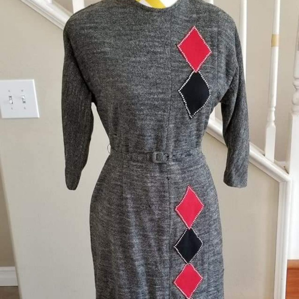 Vintage 1950's Diamond Wiggle Dress